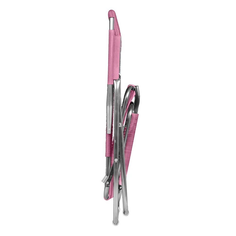 Spaghetti solstol pink matt aluminium 