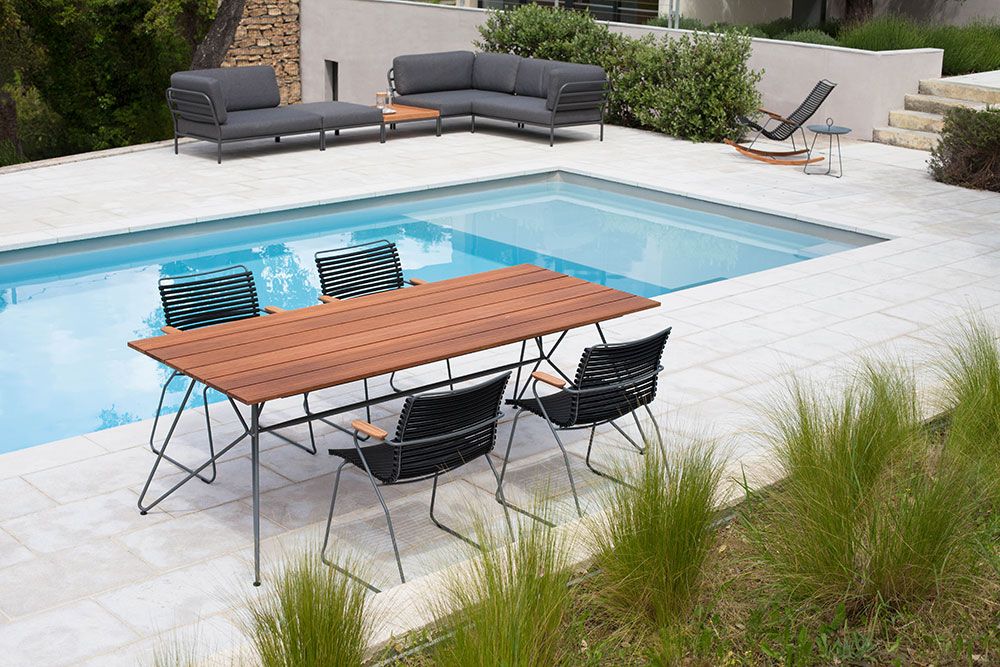 Sketch matbord grå 88x160 cm bambu