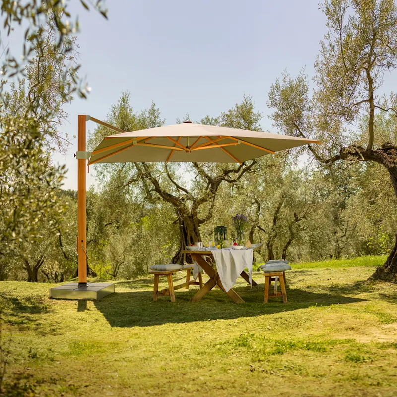 Aura frihängande parasoll 400x400 cm kat.5 530 Atlantic