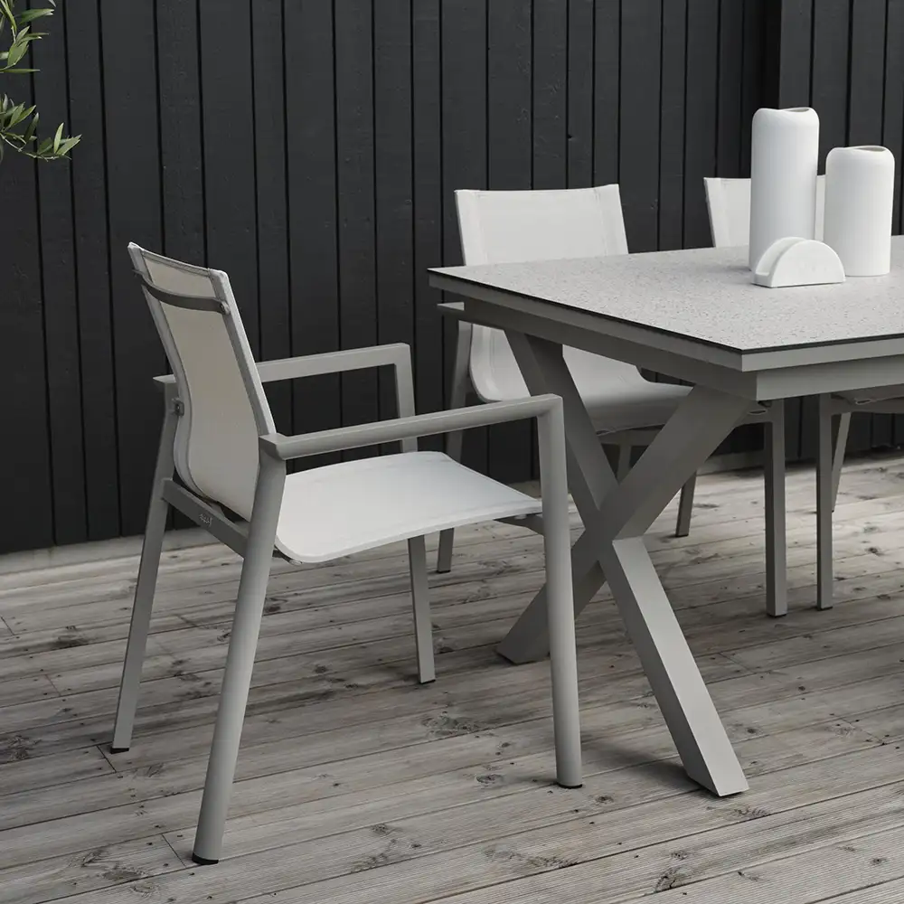 Delia stapelstol khaki/textilene 