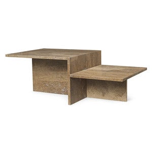 Distinct Coffee Table - Dark Brown Travertine