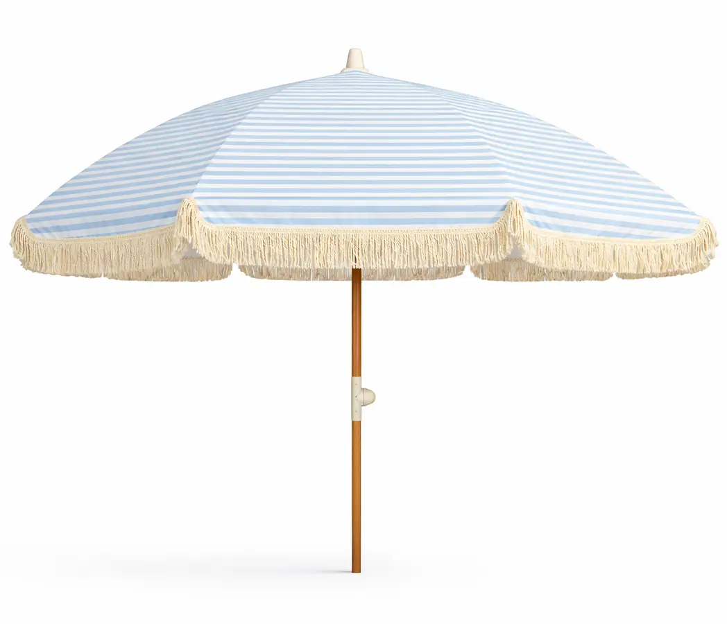 Parasoll 200 cm Blå/vit