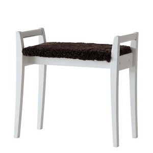 Meja Pall Vitlackad Björk/Fårskinn Brun