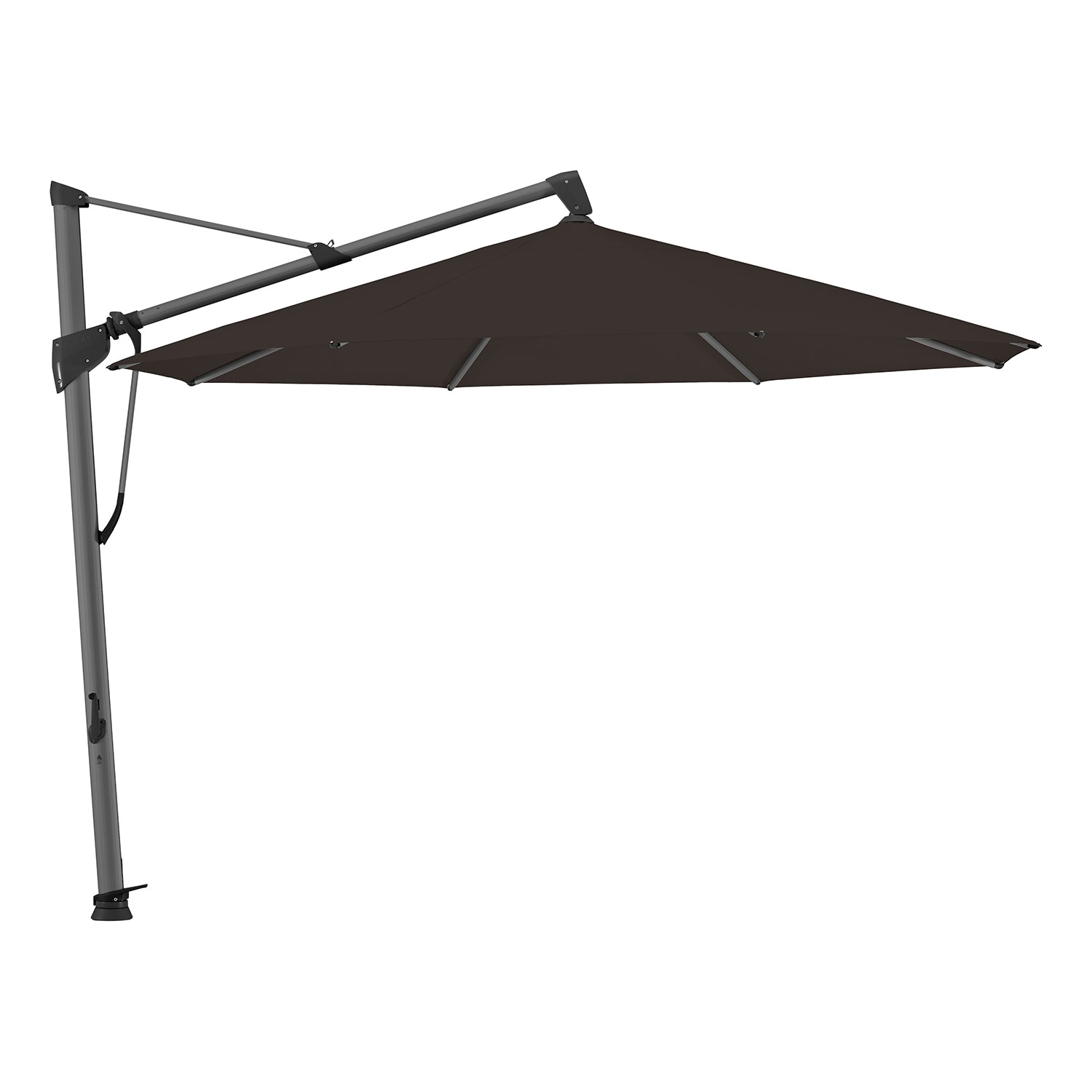 Sombrano S+ frihängande parasoll 350 cm kat.5 antracite alu / 615 black