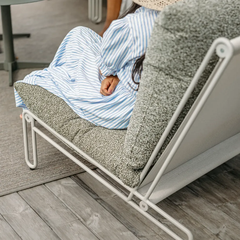 Blixt fåtölj Ljusgrå/Teddy Verde