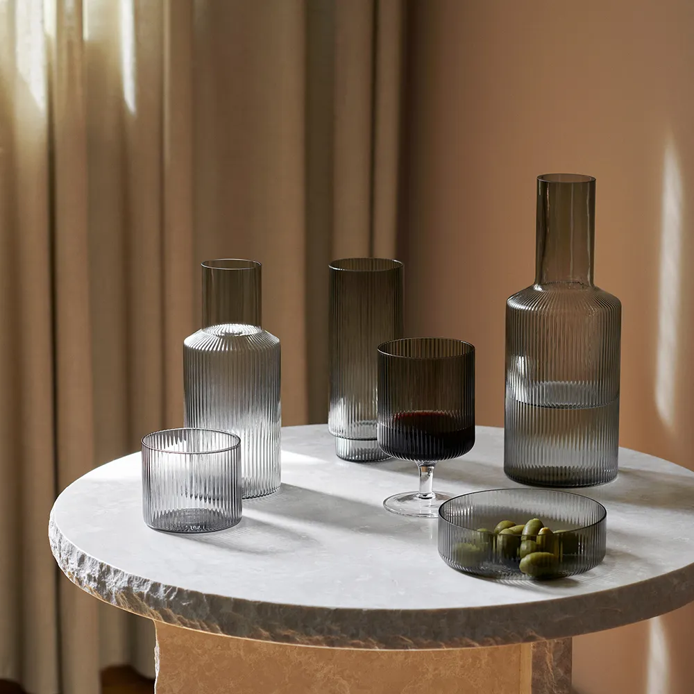 Ripple Serveringsskål 4-pack - Smoked Grey