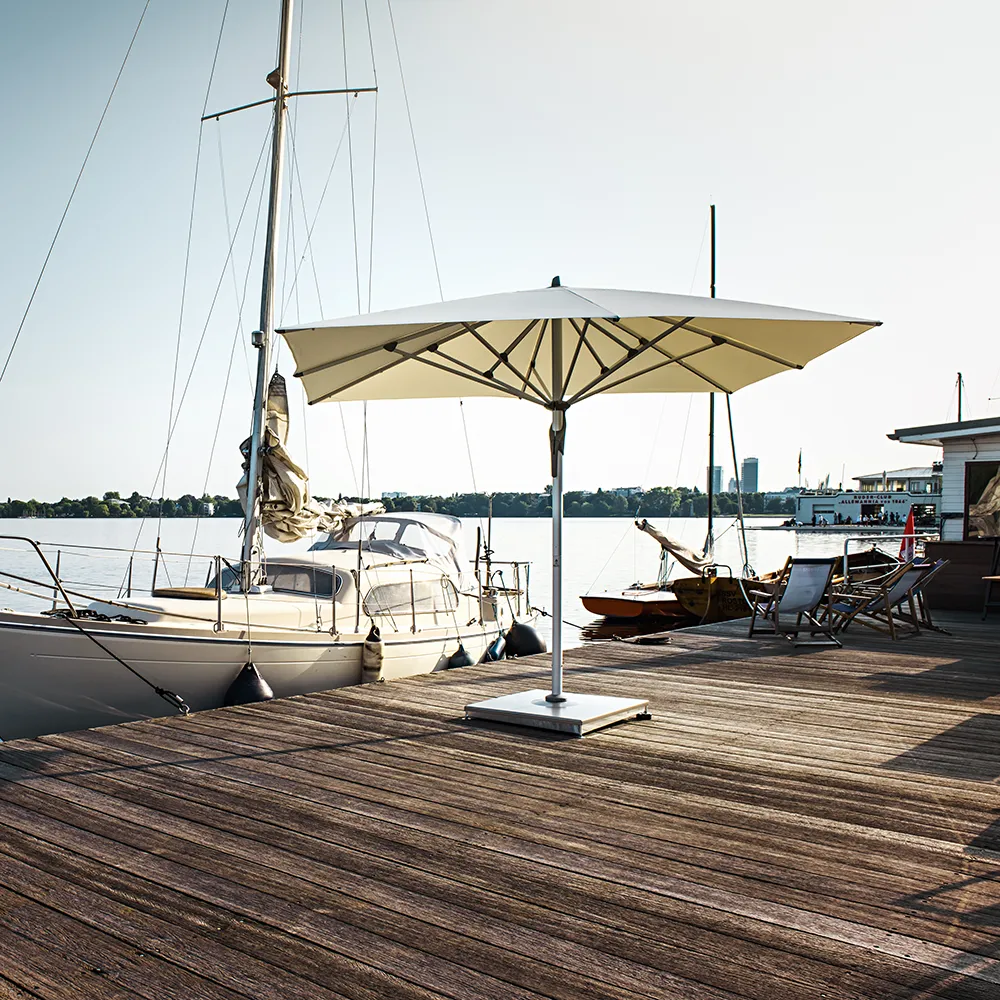 Fortello 300x300 cm parasoll alu Cat.5 527 Urban Chrome