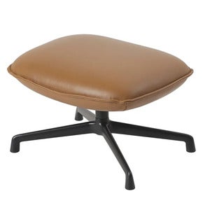 Doze Ottoman Swivel Base - Refine Leather Cognac Anthracite Black