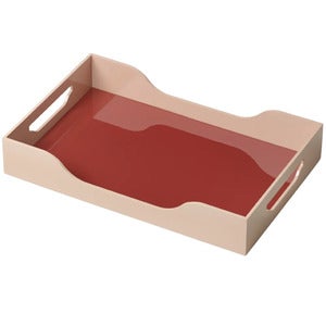 Lackerad bricka Swell Maroon/Pink 34x20 cm