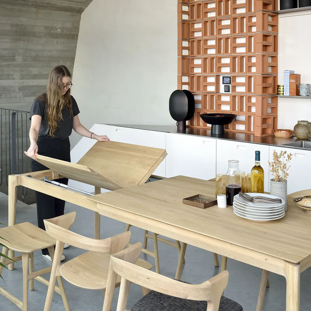 Bok Matbord 90x160-240 cm Ek