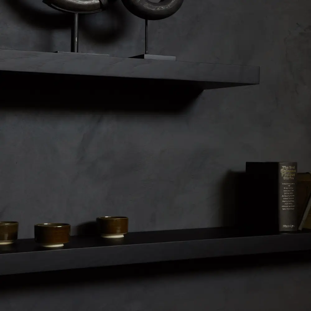 Vägghylla Svartbetsad ek 210x22 cm